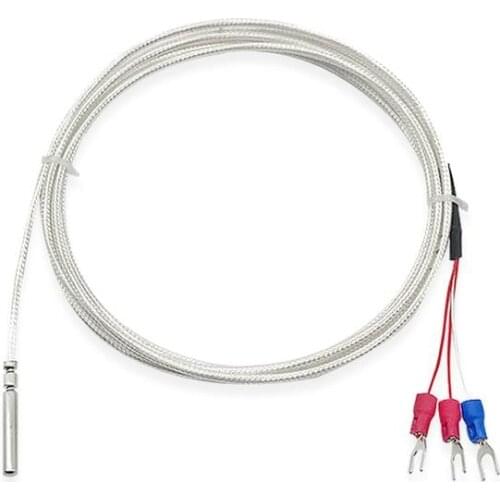 2 PCS Precision 3-wire PT100 Sensor Probe Stainless Steel A Level RTD PT100 Temperature Transmitter Sensor Wire Water-proof