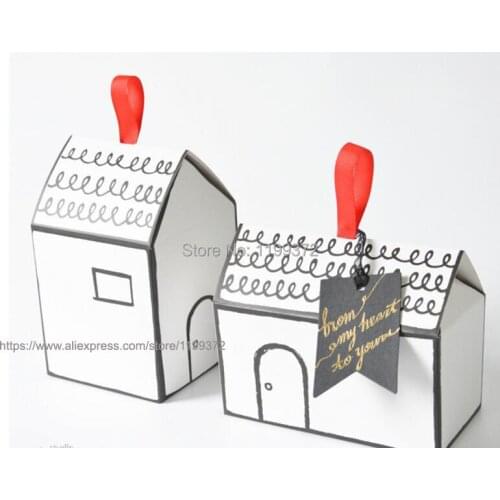 200pcs Small House Paper Packing box nougat cookies candy box wedding gift Boxes gifts box Free DHL FEDEX Shipping