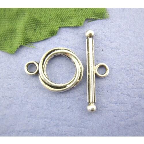 Lovely 30Sets Wring The Wire Toggle Clasps Ring13mm dia. (B00419)