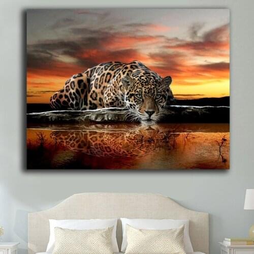 5D DIY Diamond Painting "Leopard Tiger" Cross Stitch Kit Full Drill Square Embroidery Mosaic Picture of Rhinestones Home Decor