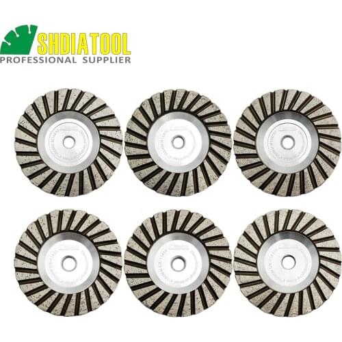 SHDIATOOL 1pc Dia 100mm Aluminum Based Grinding Cup Wheel M14 or 5/8-11 Thread 4inch Diamond Grinding Disc Lower Noise