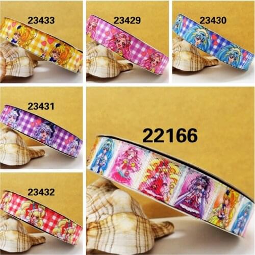 Free shipping 50 yard cartoon printed grosgrain ribbon 22166