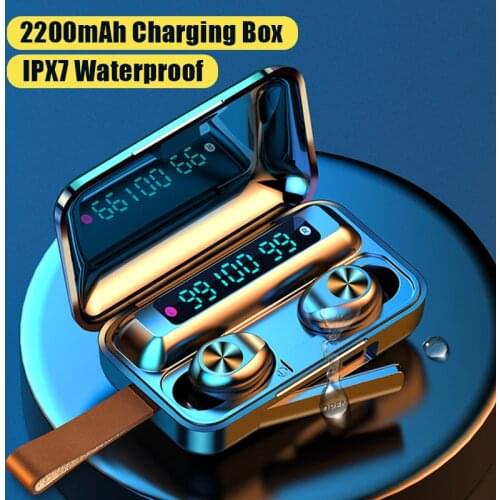 Wireless Bluetooth Headphones With Mic TWS Earphone Touch Control 9D Stereo Headset IPX7 Waterproof Sport Earphones LED Display