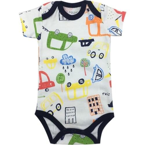 Baby Bodysuits Toddler Infant 0-24M Summer Short Sleeves Girl Clothes set Fashion boy Jumpsuit Cute print Baby Clothing