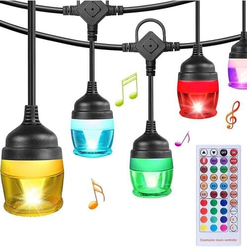 Intelligent Music voice control RGB 11M LED Ball String Lights for Christmas Fairy Outdoor Holiday Wedding Party Home Decoration