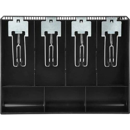 Cash Drawer Register Insert Tray Replacement Cashier with Metal Clip 4 Bills 3 Coins for Petty Cash Money Storage Box