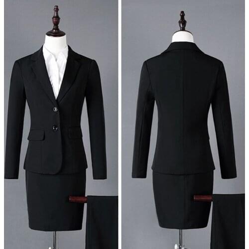 Women Formal Suit Office Lady Work Pant Suits Female Business Blazer Set 2 Piece Jacket Pants Black Trosuers Large Size 4XL XXXL