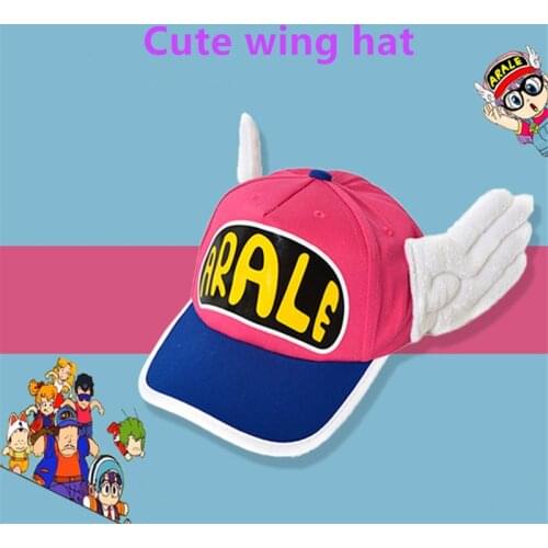 Lovely Hat Anime Dr.Slump Cosplay Mesh Caps Arale Cap Angel Wings Hats Cotton Baseball Cap Sweet Fashion Color