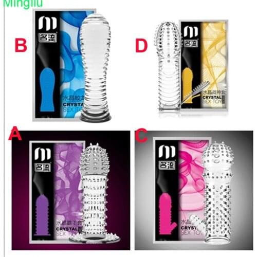 Mingliu Penis Sleeve Reusable Condoms for Men Delay Condom Cockring Preservativo Penis Extender Cock Ring Sexual Products Sextoy