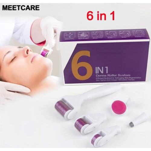 Multifunctional Derma Roller 6 in 1 Skin Care Eye/Face/Body/Narrow Area Micro Needle Facial Roller Hair Loss Treatment