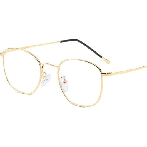 Fashion New Anti-blue Light Metal Glasses Frame Round Eyeglasses Vintage Women Computer Eyeglasses Myopia Optics Eye Glasses