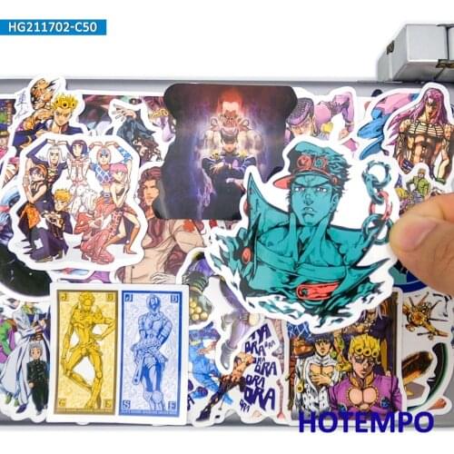 50pcs Hot Cartoon Bizarre Adventure Mix Cool Decal Stickers Pack for Comic Fan DIY Stationery Phone Laptop Luggage Anime Sticker