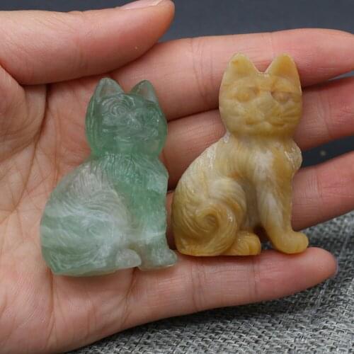 Natural Rose Quartzs Fluorite Quartzs Animals Stone Crafts Healing Crystal Stone Home Decoration Size 30x50mm