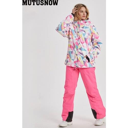 2020 New High Quality Winter Snowboarding Jacket Women Ski Suit Pants Ski Set Windproof Waterproof Warmth Breathable Snow Suits