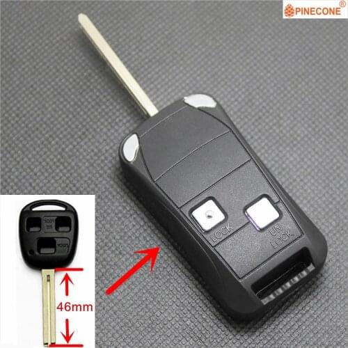 PINECONE for Lexus Es Rx Lx Gs Toyota Land Cruiser 2 Buttons Cute Car Key Uncut Toy40 Blade Modified Remote Key Fob Shell Case
