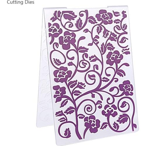 Purple Color Flower Plastic Embossing Folder For Scrapbooking Album Decoration Diy Paper Card Making