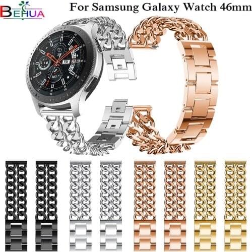 Luxury Watchband Replacement Strap For Samsung Galaxy Watch 46mm SM-R800 Smartwatch band Width 22mm Watch Straps Metal Wristband