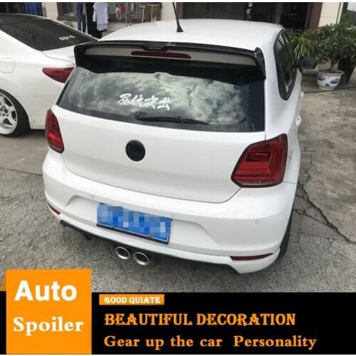 For Volkswagen Polo Spoiler Sport 2011 2012 2013 2014 2015 2016 2017 ABS Material Car Rear Wing Primer Color Trunk Rear Spoiler