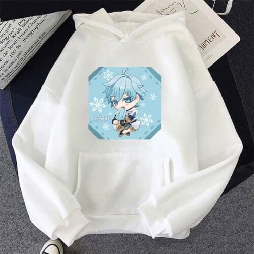 Genshin Impact Figure Printed Hoodies Hot Sale Anime Game Sweatshirt Women Fashion Asian Size Chongyun Graphic Pullovers Female