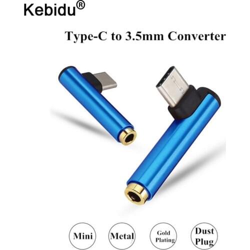 Kebidu 4 colors USB Type C to 3.5mm Jack Adapter For Xiaomi Mi 8 6 Huawei P20 Pro Type-C Cable Jack 3.5mm Earphone Extension