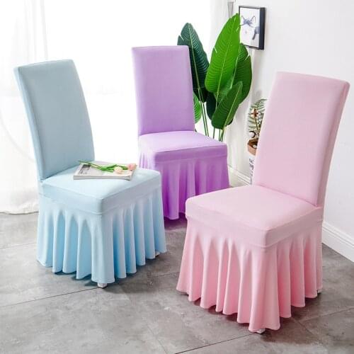 European style All-inclusive Wedding Hotel Banquet Chair Cover With Skirt One-piece Stretch Restaurant Kitchen Dining Seat Cover