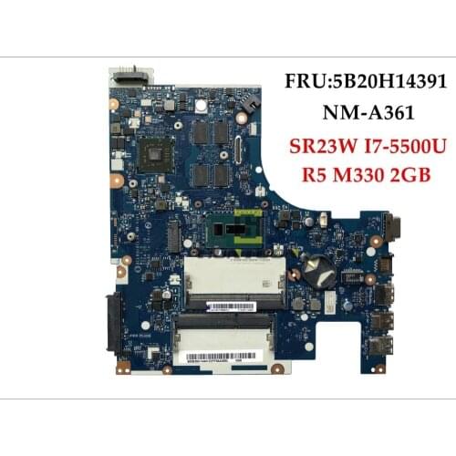 High quality ACLU3/ACLU4 NM-A361 for Lenovo G50-80 Laptop Motherboard FRU:5B20H14391 SR23W I7-5500U R5 M330 2GB 100%Tested