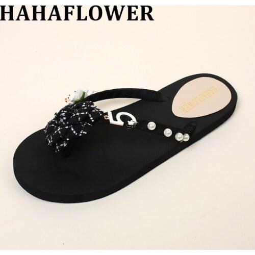 HAHA FLOWER summer Womens Sexy Camellia Flip-Flop Sandals Flat slippers sandals wedges sandal women shoes plus size A10