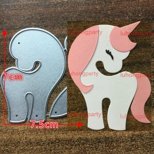 1pc Lovely Unicorn Flower Metal Cut Dies Stencils for Scrapbooking Stamp/Photo Album Decorative Embossing DIY Paper Cards