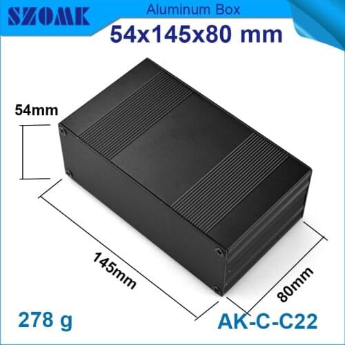 10 pcs/lot aluminium box for electronic project in Black color smooth surface fit PCB size46x140mm Rugged controllers