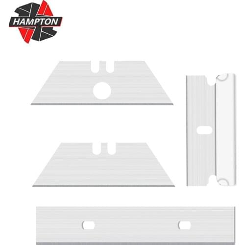 10pcs Sharp Corner Trapezoid Cutting Blade Carbon Steel Carpet Cutter Machine Large Oval Hole Spatula Razor Scraper Blade Tool