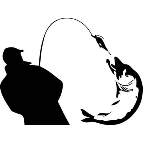 13.6cm*10.2cm Happy Fisherman Catch Vinyl Car-styling Car Sticker Decals laptop Helmet Suitcase Sticker