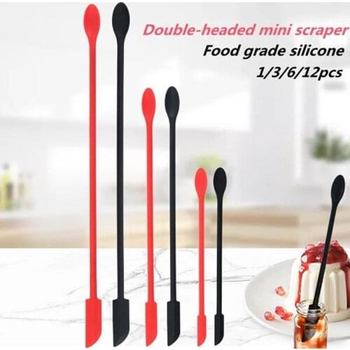 3/4pcs/set Flexible Silicone Scraper Kitchen Safe Last Drop Long Spatula Reusable Beauty Makeup Brushes Face Mask Brushes Tools