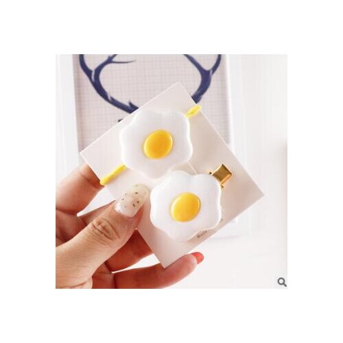 300pcs/lot DIY Multi Acrylic Poached Egg Hair Clips Childen Cartoon Rubber Bands Hair Styling Tools Accessories HA798
