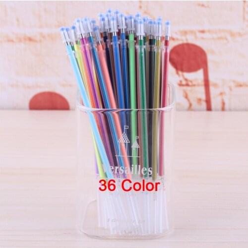 36 PCS Creative New 36 Colors A Set Flash Ballpoint Gel Pen Highlight Refill Color Full Shinning Refill Painting Pen