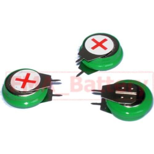 3x Ni-MH Button Rechargeable Battery 2P tabs 1.2V 80MAH
