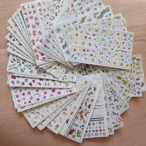 50PCS/lot Nail Art Cute 6*10cm W Series Different Designs Mixed Water Decal Nail Art Water Sticker without package
