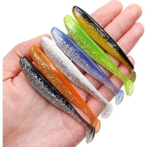 6 Pcs/lot Easy Shiner Soft Fishing Lure 8cm 3.5g Isca Artificial Soft Bait Silicone Double Colors Carp Artificial Bait Swimbait