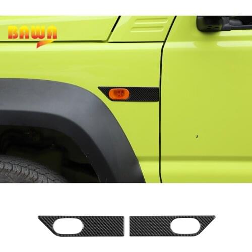 BAWA Car Side Signal Turn Lamp Decoration Carbon Fiber Stickers For Suzuki Jimny 2019+ Car Fender Signal Light Decorate Trim