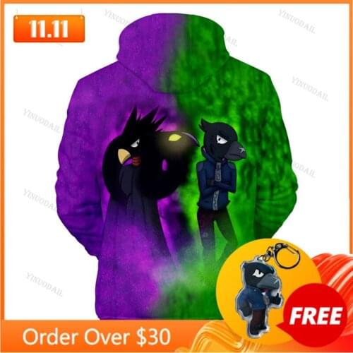Browlerss Crow Shoot Game 3D Print Hoodie Sweatshirt Clothing Harajuku Hoodies Star, Kids Leon Tops Men 2020 Boys Girls