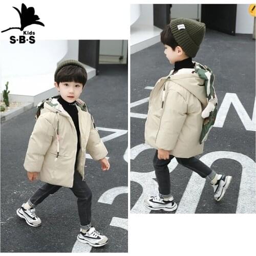Childrens Down Jacket Thickening Boys and Girls 2019 Fashion Autumn and Winter Outwear Casual Down Coat with Bear Decorations