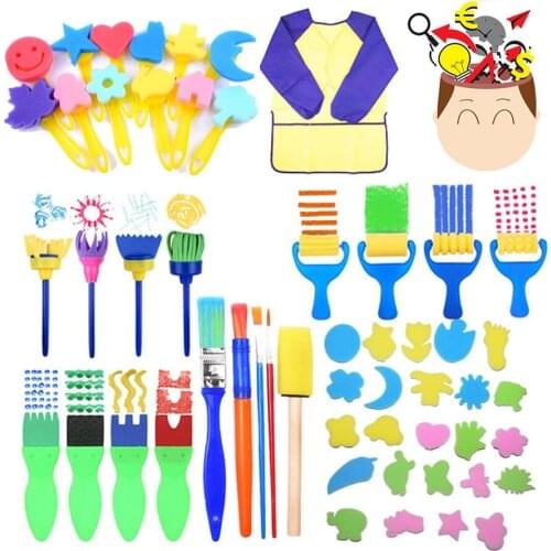 DIY Sponge Paint Roller Brush Kids Drawing Toys Kindergarten Art Crafts Brushes Painting Tool Educational Paint Toy