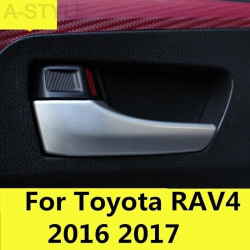 For Toyota RAV4 RAV 4 2016 2017 Inner Side Door Handle Cover Trim ABS Chrome Interior decoration Car accessories 4pcs
