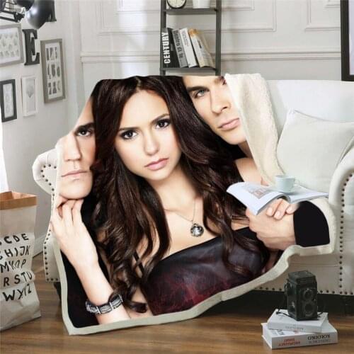 The Vampire Diaries 3d Printed Fleece Blanket for Beds Thick Quilt Fashion Bedspread Sherpa Throw Blanket Adults Kids 05