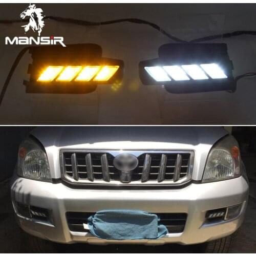 12V LED Daytime Running Light Daylight ABS Car DRL For Toyota Prado 120 FJ120 LC200 2003 - 2009 Dimming Style Relay Auto Lamp