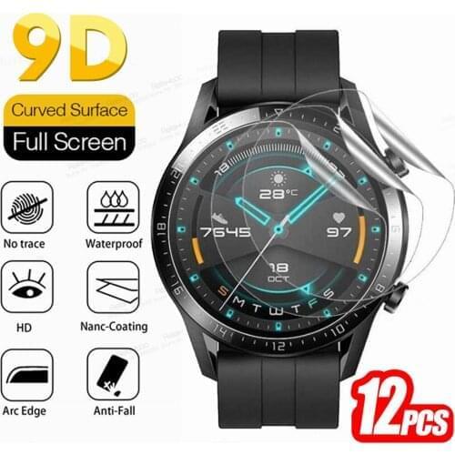 12PCS 9D Curved Hydrogel Soft Film For Huawei Watch GT2 Pro GT 2 42mm 46mm GT2E 2E GT2Pro Smartwatch Screen Protector Not Glass