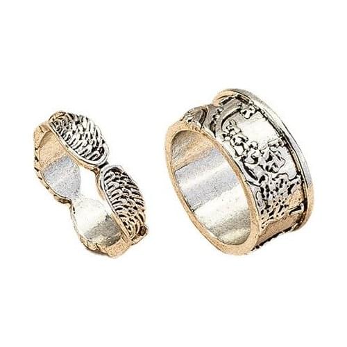 Ins Antique Gold Engraved Flower Angel Wings Minimalism Knuckle Finger Piercing Rings Trendy Korean Fashion Women Party Jewelry