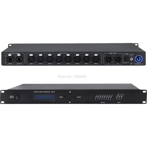 1pc Artnet Dmx Controller 8 Port Converter Output 8x512 4096 Channels For Satge Dj Light Contro Artnet to DMX Node
