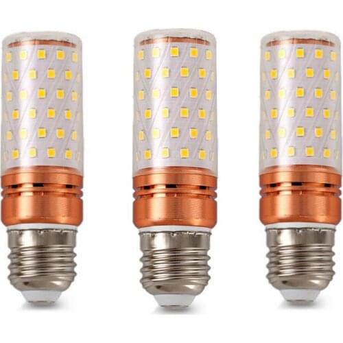 3 Color In 1 E27 / E14 LED Bulb SMD2835 220V Corn Bulb 60 LEDs Candle LED Light 8W/12W/16W For Home Decoration