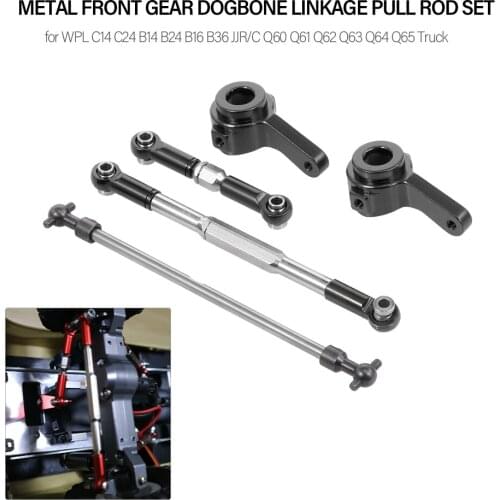 Metal Front Gear Dogbone Linkage Pull Rod set for WPL C14 C24 B14 B24 B16 B36 JJR/C Q60 Q61 Q62 Q63 Q64 Q65 RC Truck Car Part