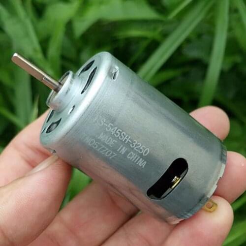 545-3250 High Torque Micro Motor DC Brushed Motor for DIY Model Car Hand Drill DC12V-24V 8300-16800 rpm, Shaft Diameter 3.15mm